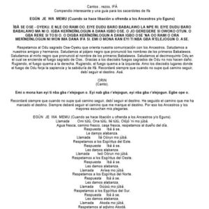 REZOS CANTOS DE IFA